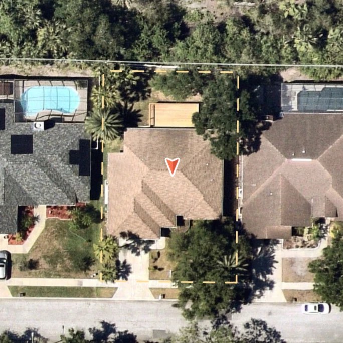 Aerial imagery of a measured roof